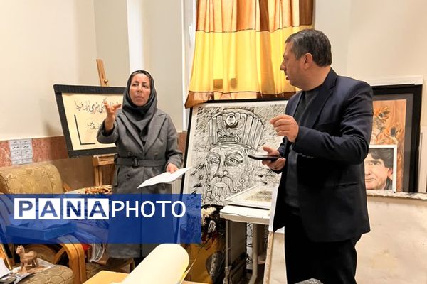 بازدید رئیس آموزش و پرورش شهرستان قدس از داوری آثار جشنواره فرهنگی هنری فردا و پرسش مهر