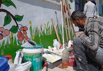 جهادگران بروجنی، مدرسه نرجس بردبر را به رنگ امید آراستند