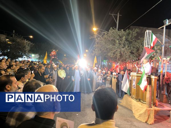 تجمع مردم شهید پرور گناباد در شهادت رهبر مجاهد لبنان