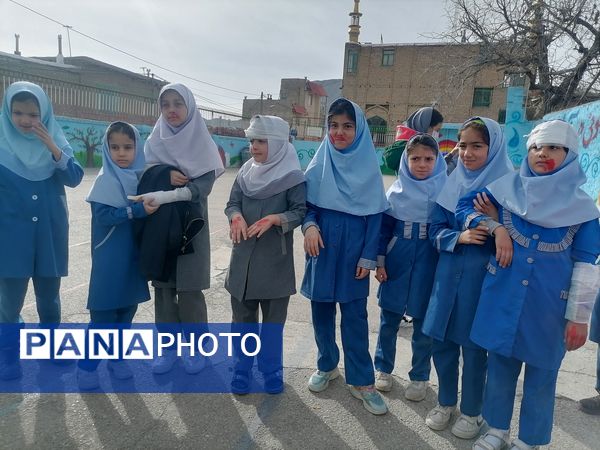 برگزاری مانور زلزله در دبستان شهید سید خلیل رضوی