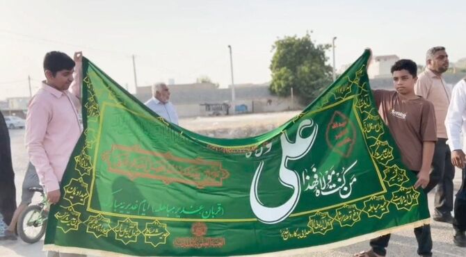 احیای سنت‌های دیرینه در کاروان غدیری محله زرکی میناب