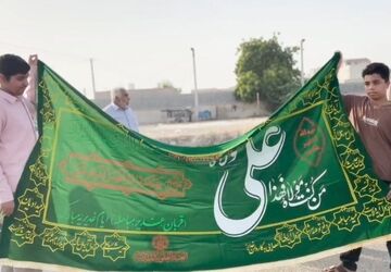 احیای سنت‌های دیرینه در کاروان غدیری محله زرکی میناب