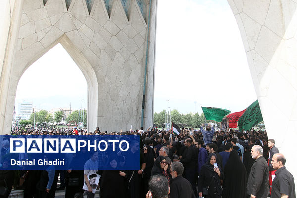 مراسم تشییع پیکر شهدای خدمت در تهران