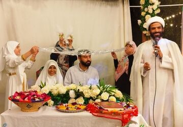 مراسم طرح ازدواج آسان تحت عنوان «طرح قرار دوازدهم» در شهرستان جم