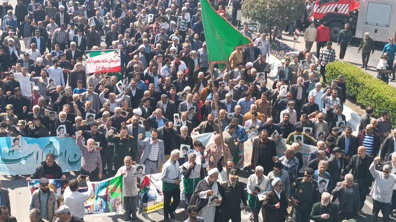 راهپیمایی روز قدس در شهرستان محمودآباد/ فیلم 