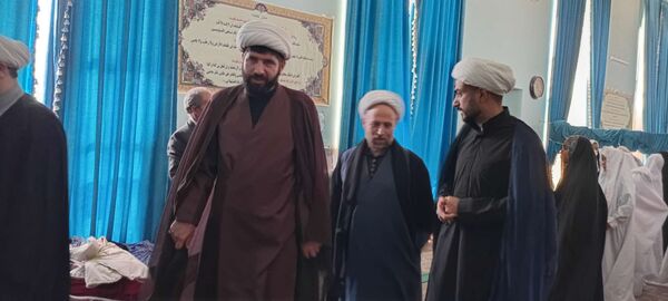 بازدید امام جمعه خلیل آباد از معتکفین مسجد جامع روستای نقاب