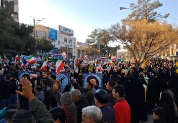 خروش مردم تربت جام در محکومیت جنایات تروریست‌های مسلح اجیر شده آمریکا و اسرائیل