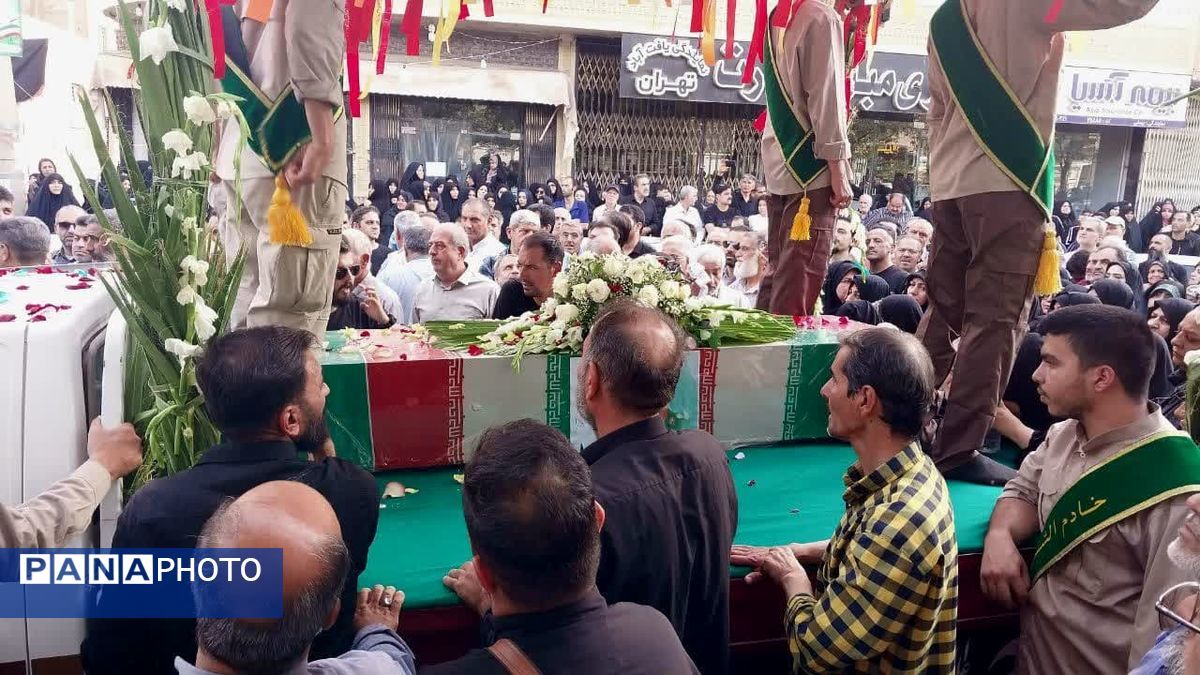 آیین تشییع پیکر هفت شهید تجاوز رژیم صهیونیستی در اهواز برگزار شد