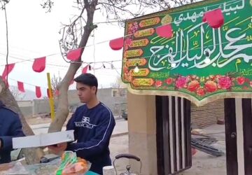 برپایی ایستگاه‌های صلواتی به مناسبت نیمه شعبان در کلاته رودبار