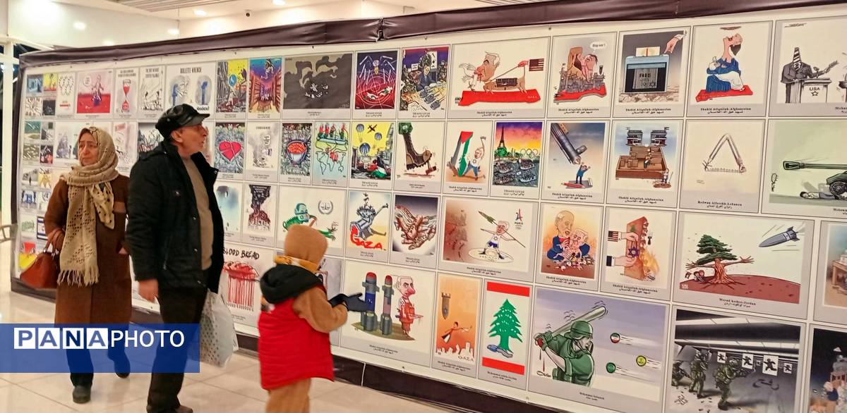 نمایشگاه جنایت رژیم صهیونیستی در غزه و لبنان به روایت کاریکاتور و کارتون 