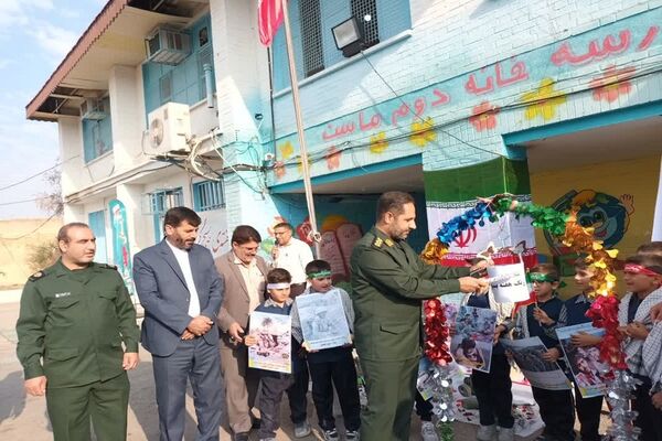 نواختن زنگ هفته بسیج در مدارس شهرستان بهبهان