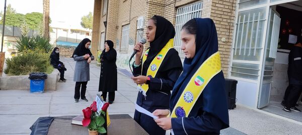 اجتماع دانش‌آموزان دبیرستان هاشمی نژاد علیه رژیم  جنایتکار صهیونیست در نیشابور