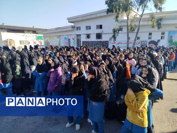 برگزاری صبحگاه مشترک دانش‌آموزی شهرستان هزار سنگر آمل 