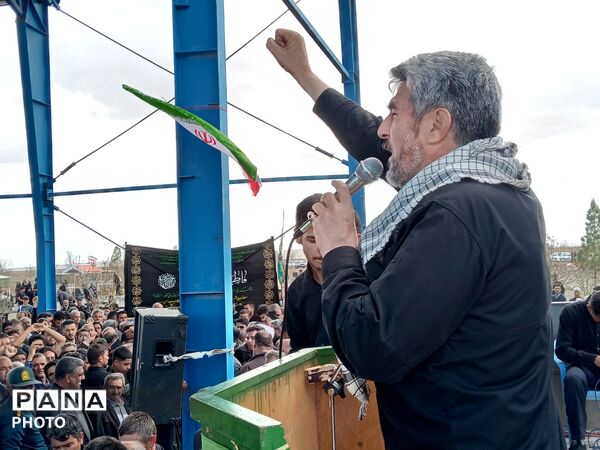 مراسم تشیع پیکر مطهر شهید علی اکبر خوافی در میان‌جلگه روستای سالاری 