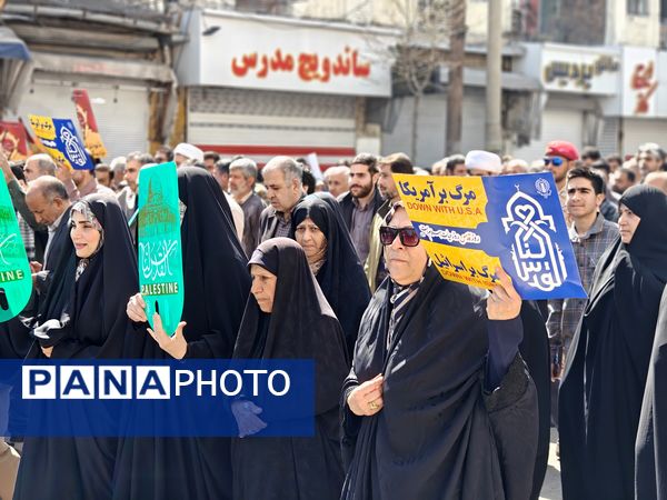 حضور پرشور فرهنگیان و دانش‌آموزان کرمانشاهی در راهپیمایی روز قدس