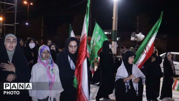 راهپیمایی اربعین رهبر شهید و دانش‌آموزان مدرسه شجره طیبه در کوهنانی 