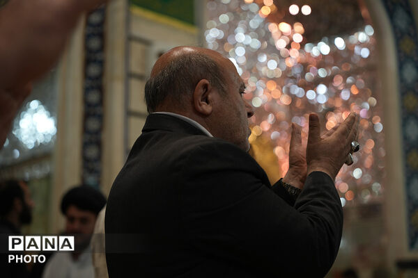 گل آرایی ضریح مطهر حضرت معصومه(س) در شب میلاد امام رضا(ع)