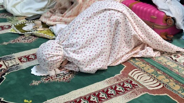 مراسم روز سوم اعتکاف دانش‌آموزان دختر در مسجدالنبی کرج