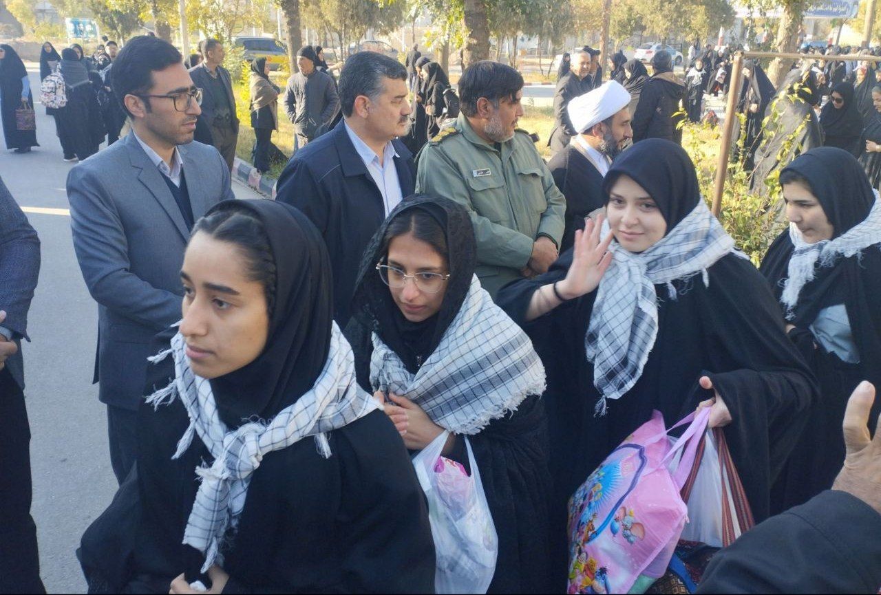 اعزام دانش‌آموزان دبیرستان‌های دخترانه شهرستان شیروان دوره متوسطه دوم به اردوری راهیان نور مناطق جنوب کشور