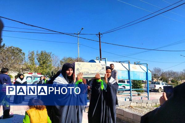  استقبال از شهدای گمنام در دبیرستان فرهیختگان شهرستان باشت