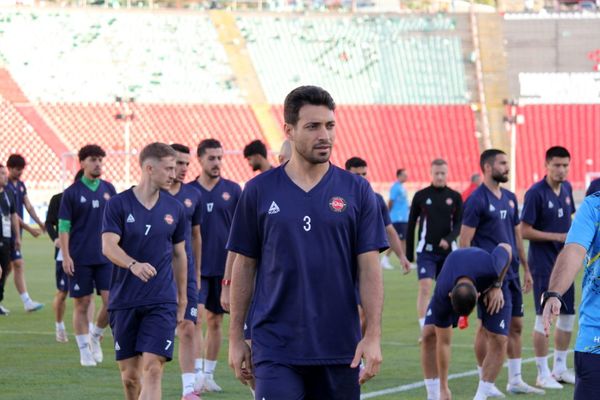 تمرین بازیکنان تیم تراکتور پیش از بازی با الوحده امارات