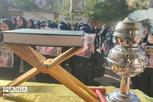 آیین بازگشایی مدرسه در دبیرستان شاهد کوثر شهرستان رباط‌کریم