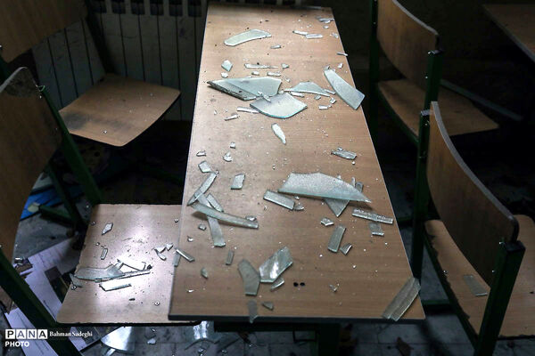 تخریب مدارس دولتی کمیل و شهدای گمنام استان البرز در حملات وحشیانه آمریکایی - صهیونی