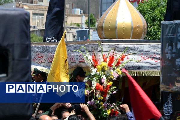 وداع با پیکر مطهر شهید حسین امیرعبدالهیان در شهرستان ری