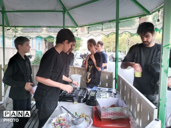 ایستگاه صلواتی دهه اول ماه صفر در مقابل فاطمیه تهران به همت نوجوانان آرمانی برپا شد