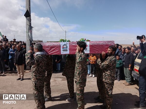 مراسم تشیع پیکر مطهر شهید علی اکبر خوافی در میان‌جلگه روستای سالاری 