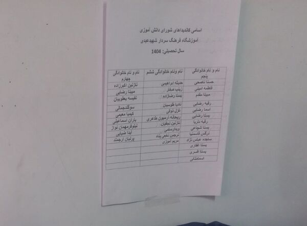 انتخابات شورای دانش آموزی در مدرسه فرهنگ خلیل آباد
