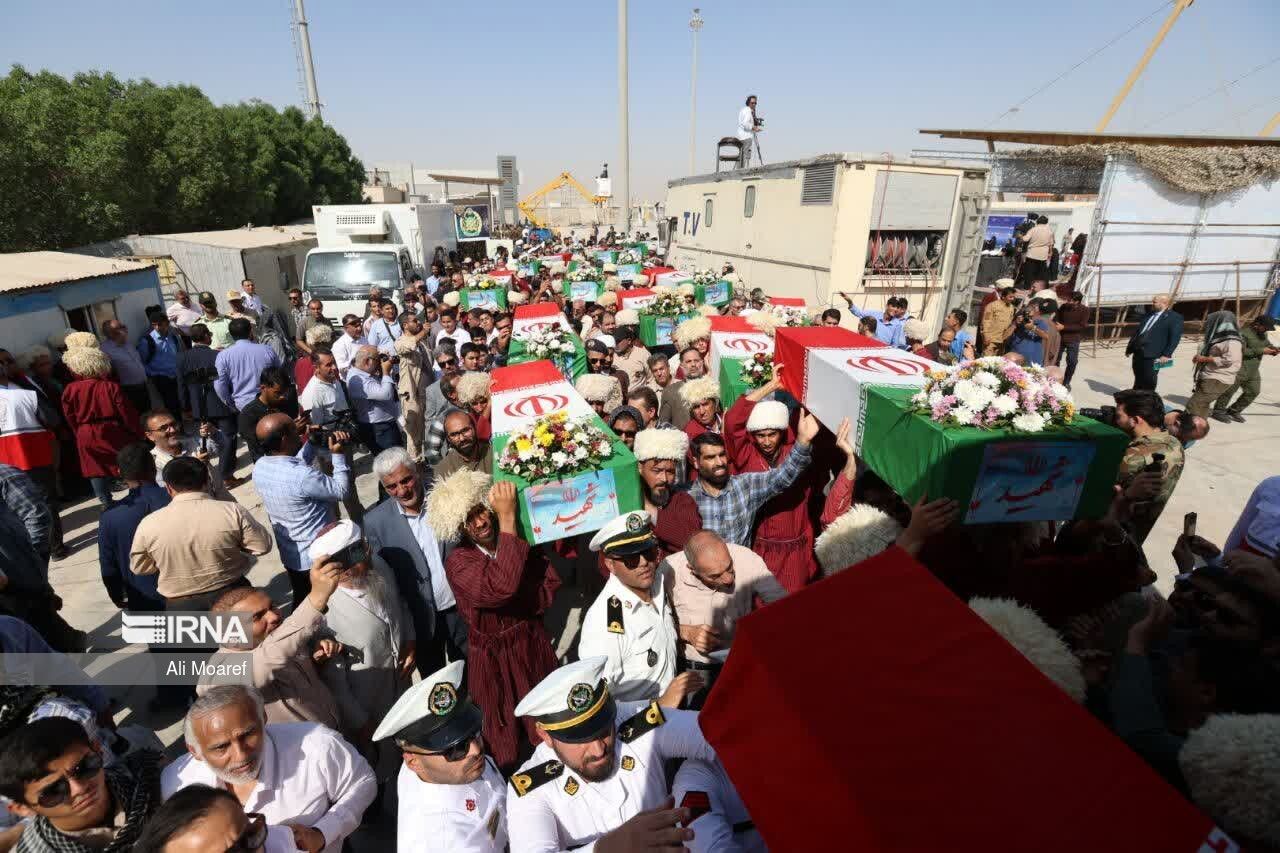 پیکر مطهر ۴۶ شهید هشت سال دفاع مقدس از شلمچه به کشور بازگشت