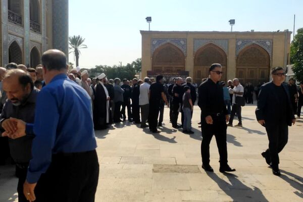 مراسم تشییع پیکر شهید جانباز حاج احمد شیخ حسینی در حرم سید علاءالدین حسین(ع)
