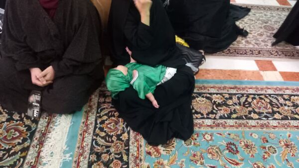 عزاداری به یاد حضرت علی اصغر(ع) در رواق دارالحجه مشهدالرضا(ع)