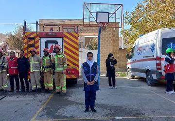 مانور پدافند غیرعامل در مدارس آباده