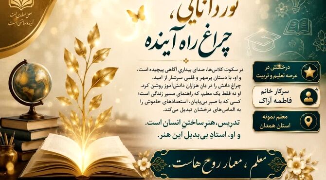 نوآوری و تعهد، کلید موفقیت معلم نمونه در راهیابی به مرحله استانی