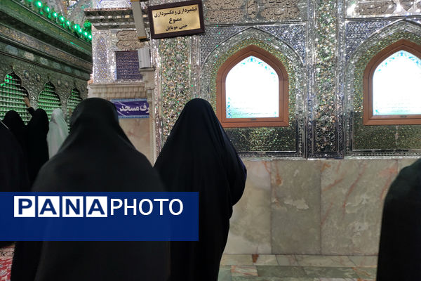 زیارت حرم مطهر شاهچراغ (ع) و ادای احترام به شهیده معصومه کرباسی