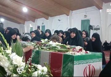 مراسم وداع با پیکر شهید حمله رژیم صهیونیستی در نور