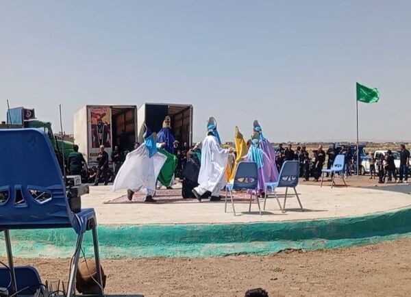 آیین استقبال از هیئت های عزاداری در روستای عشق آباد 