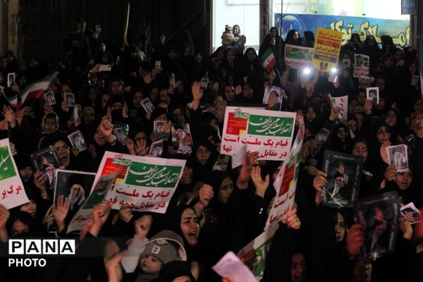 راهپیمایی مردم شهرستان خلیل آباد در پی شهادت جانسوز رهبر معظم انقلاب