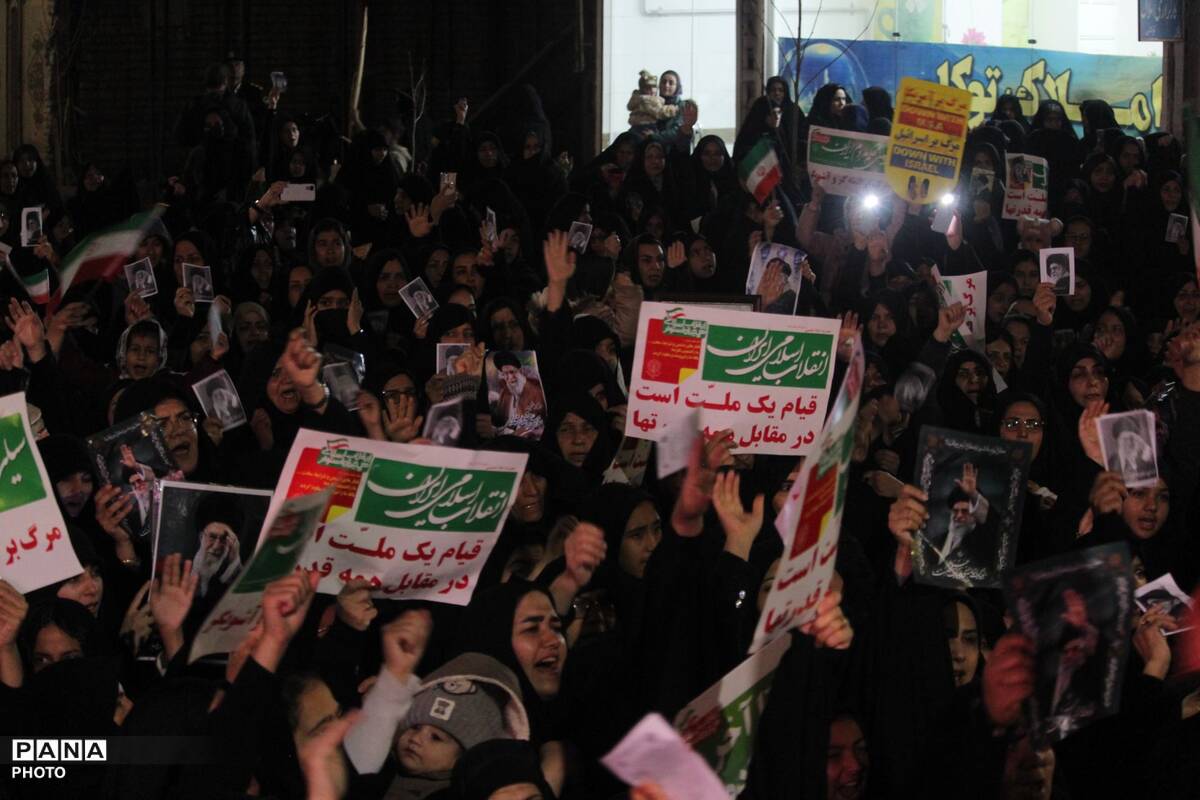 راهپیمایی مردم شهرستان خلیل آباد در پی شهادت جانسوز رهبر معظم انقلاب