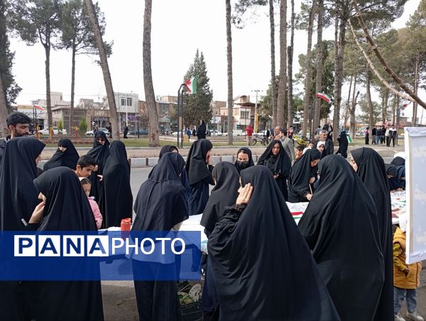 نقاشی چند متری در حاشیه راهپیمایی ۲۲ بهمن در خلیل آباد