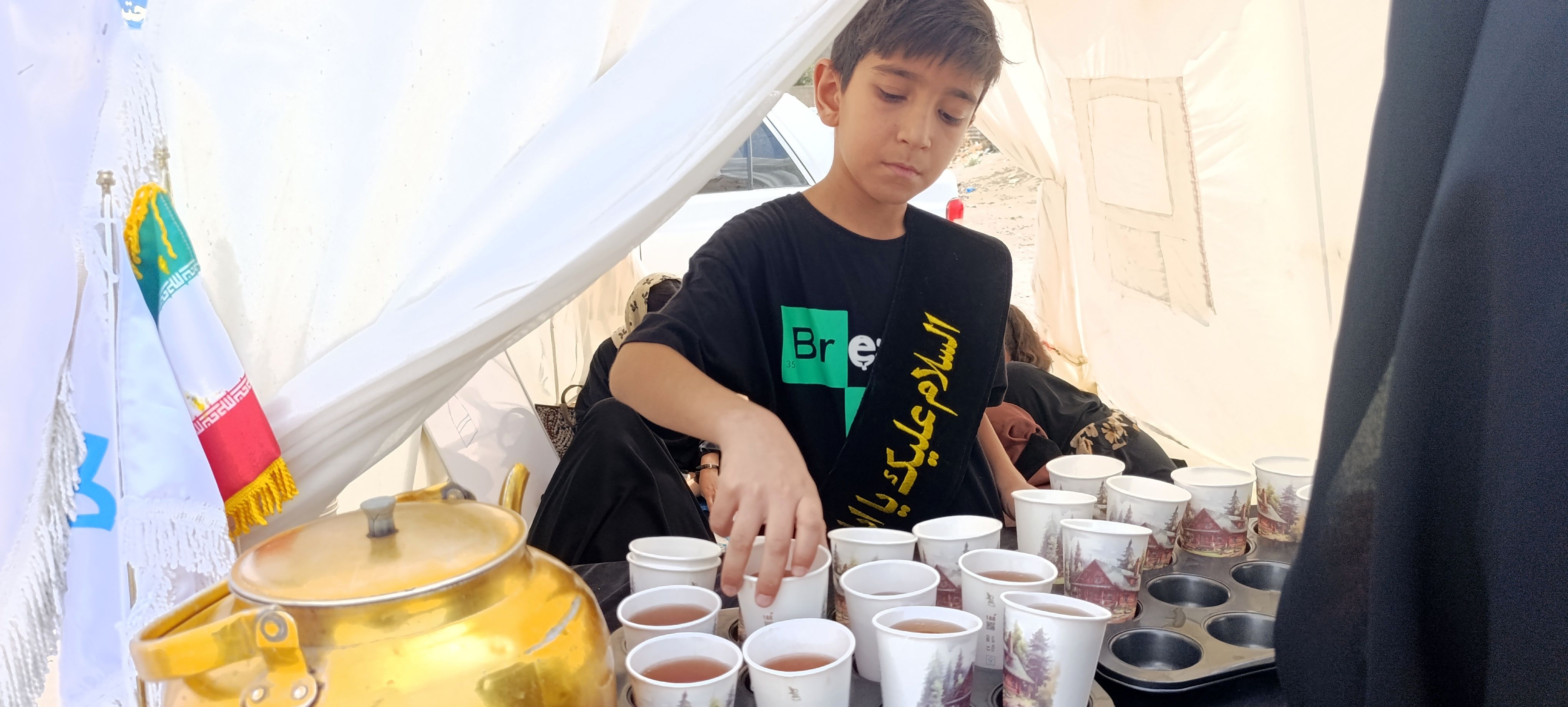 برپایی موکب توسط دانش‌آموزان در آشخانه