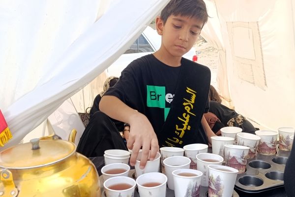 برپایی موکب توسط دانش‌آموزان در آشخانه