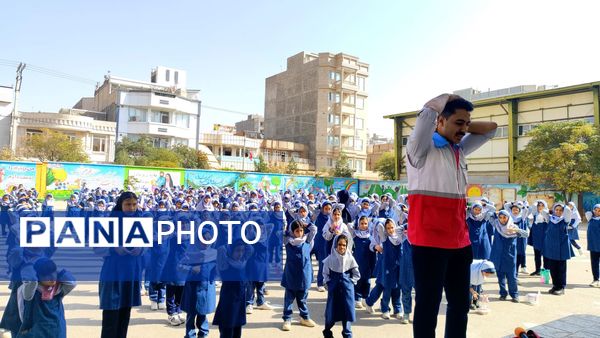 بیست و هفتمین مانور زلزله سراسری در مدرسه شاهد خیر سجادی 
