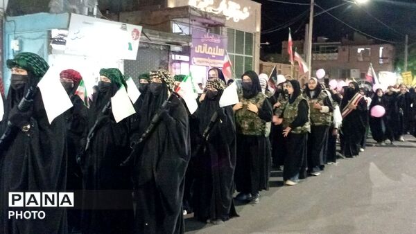 رژه نظامی دختران جان فدای شهرستان خلیل آباد