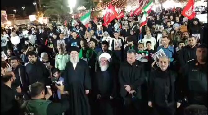 وفاداری مردم دشت آزادگان، در وداع با رهبر شهید