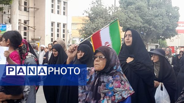  حضور بی نظیر مردن نیشابور در راهپیمایی بر علیه حمله رژیم صهیونسیتی