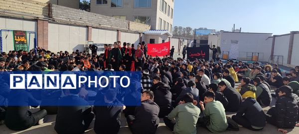 ایستگاه‌های صلواتی و دسته‌های سینه‌زنی و هیات‌های عزاداری در مدارس شهرستان قدس