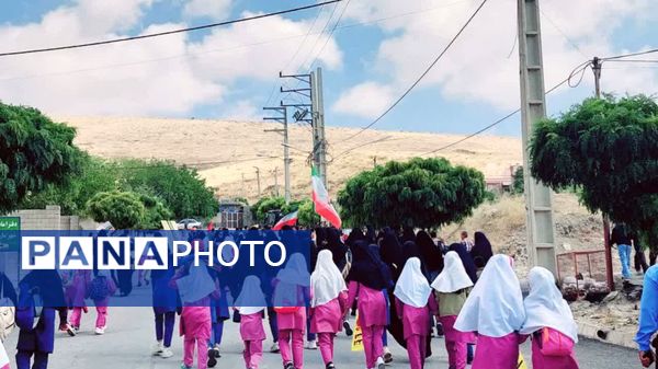 حضور پرشور دانش‌آموزان شهرستان مارگون در محکومیت شهادت سید حسن نصرالله